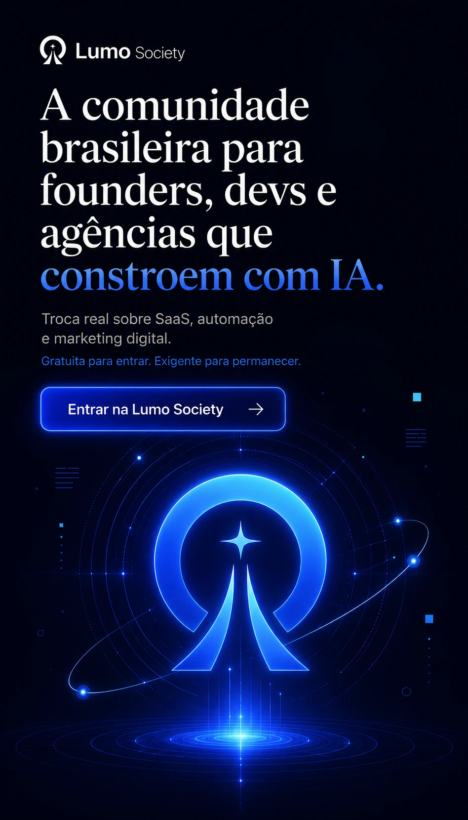 Lumo Society: comunidade gratuita para builders